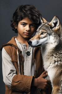 harry_S_young_indian_boy_with_wolf_on_his_side_on_softbackgroun_7f0b9273-c384-42c5-b68e-308d76d07140